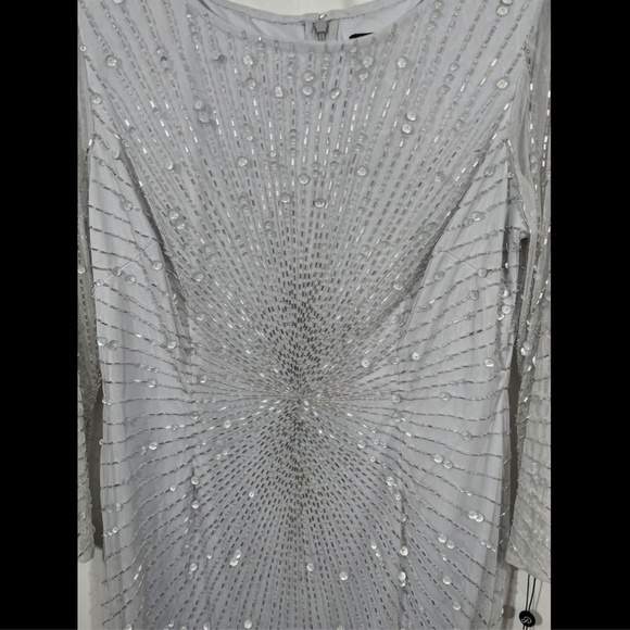 NWT Adrianna Papell‎ Sequin Beaded 3/4 Sleeve Gown - Picture 10 of 15